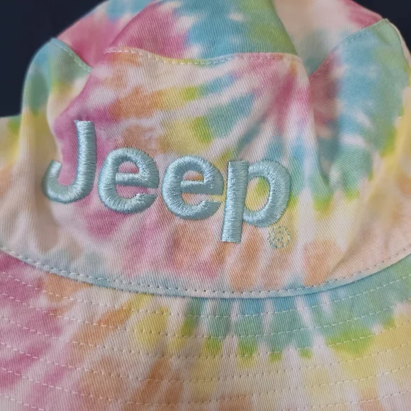 Jeep Pastel Tie-Dye Bucket Hat in Pink, Blue, Yellow, Green - Picture 3 of 5
